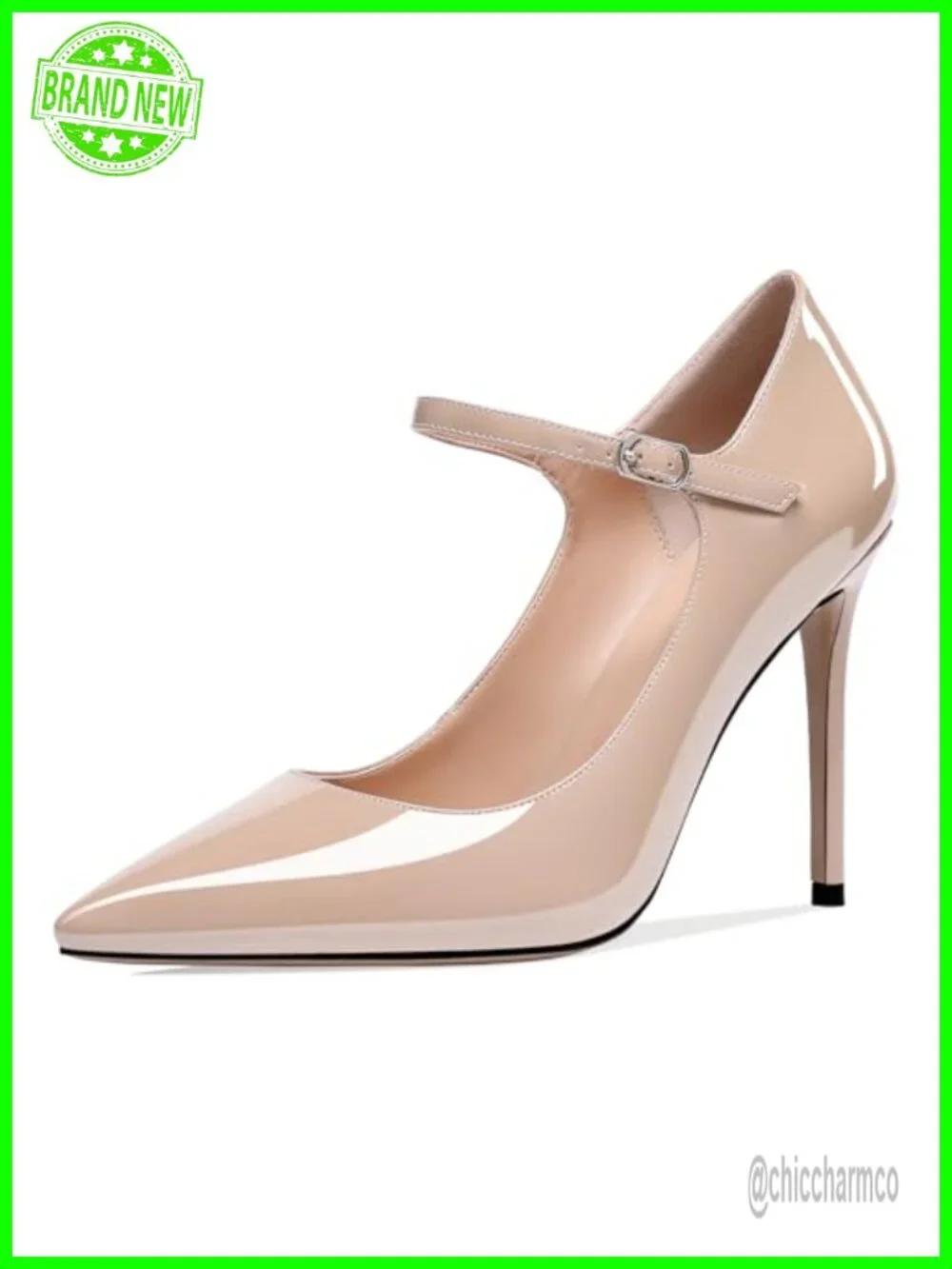 Pointed Toe Mary Jane Pumps High Heel Ankle Strap Shoes